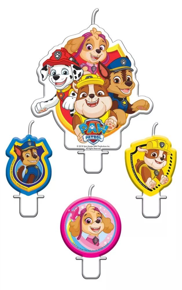 Tlapková patrola dortová svíčka set 4ks