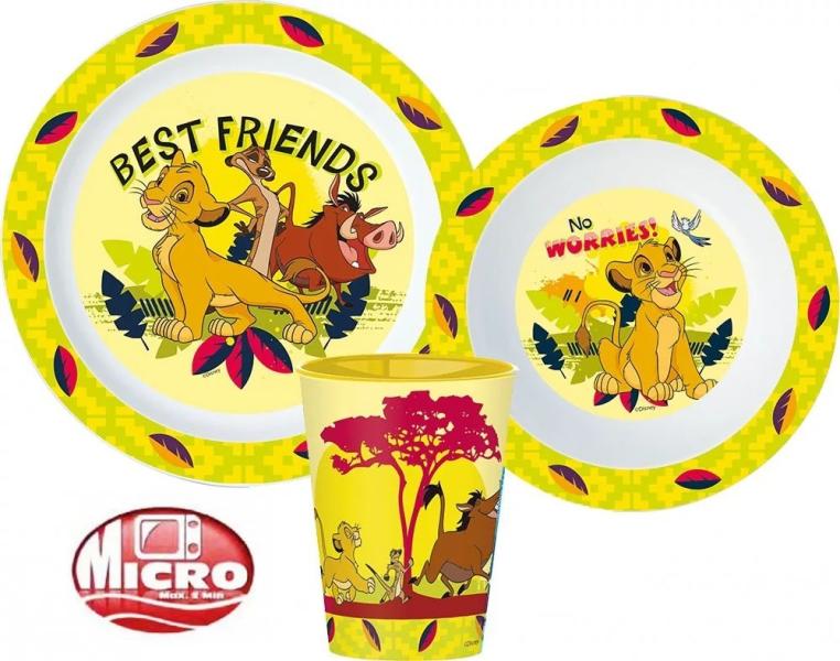 Javoli Dětská jídelní sada Disney The Lion King s hrnkem mikroplast 3-dílná